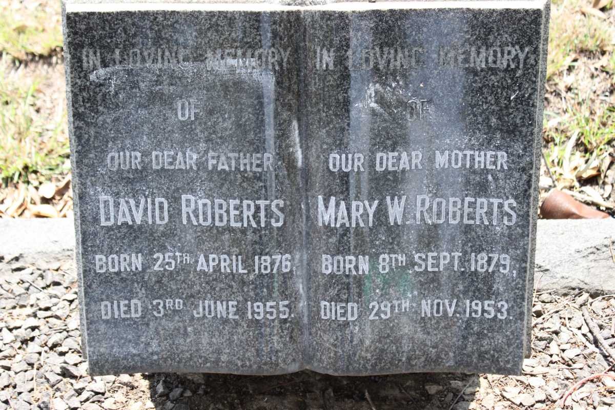 ROBERTS David 1876-1955 &amp; Mary W. 1879-1953