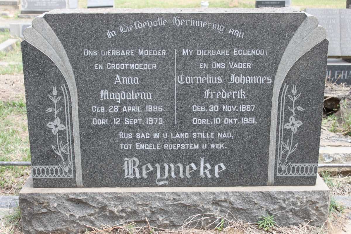 REYNEKE Cornelius Johannes Frederik 1887-1951 &amp; Anna Magdalena 1896-1973