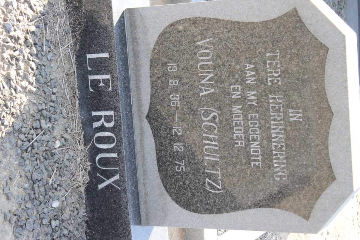 ROUX Vouna, le nee SCHULTZ 1936-1975