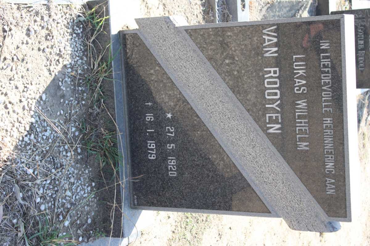 ROOYEN Lukas Wilhelm, van 1920-1979