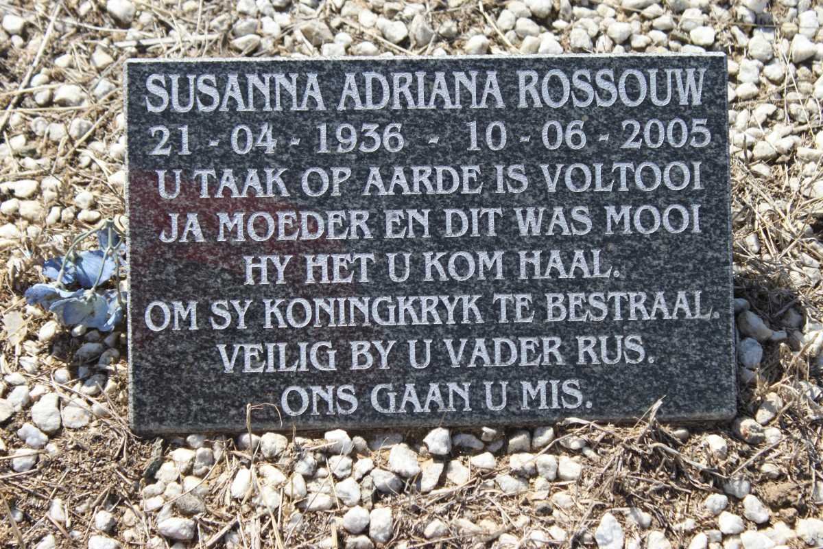 ROSSOUW Susanna Adriana 1936-2005