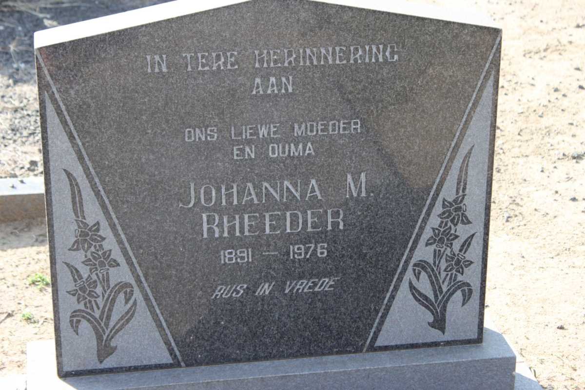 RHEEDER Johanna M. 1891-1976