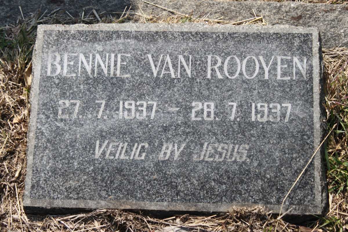 ROOYEN Bennie, van 1937-1937