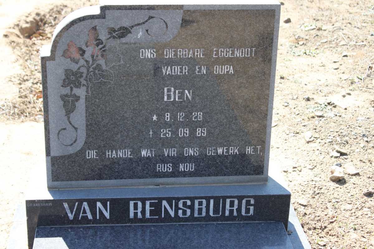RENSBURG Ben, van 1928-1989