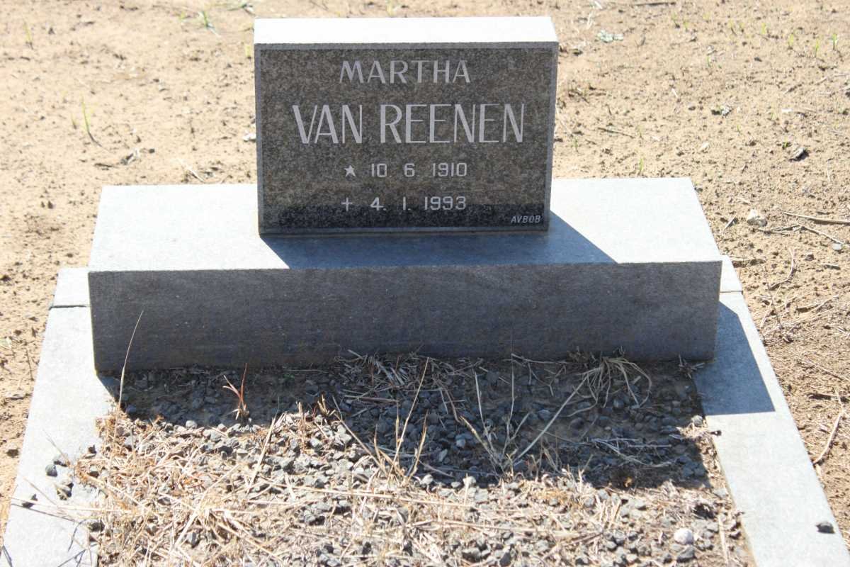 REENEN Martha, van 1910-1993
