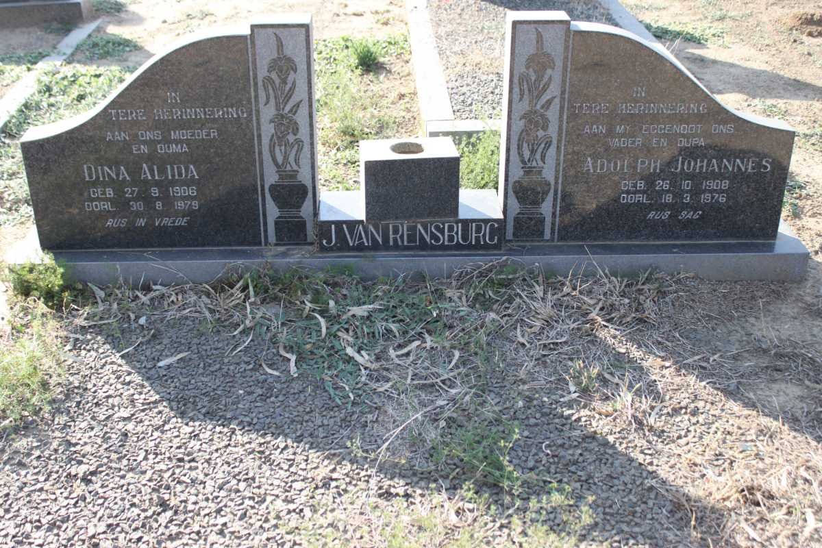 RENSBURG Adolph Johannes, J. van 1908-1976 &amp; Dina Alida 1906-1979