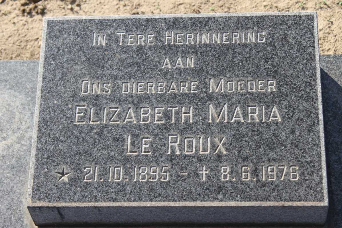 ROUX Elizabeth Maria, le 1895-1976