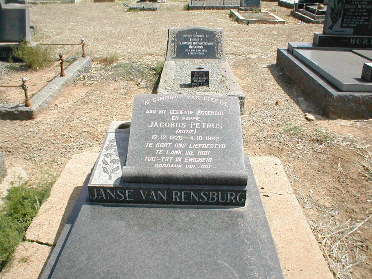 RENSBURG Jacobus Petrus, Janse van 1926-1962