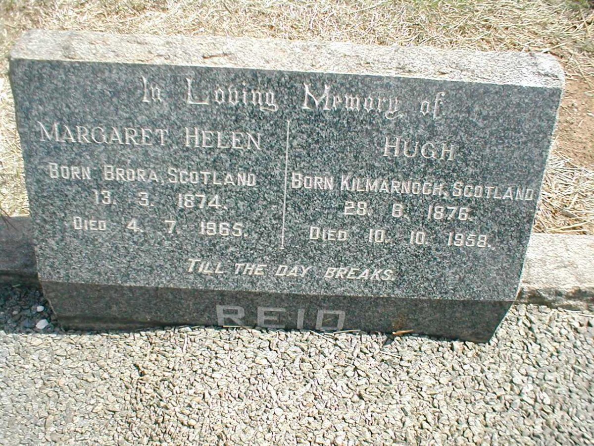 REID Hugh 1876-1958 &amp; Margaret Helen 1874-1965