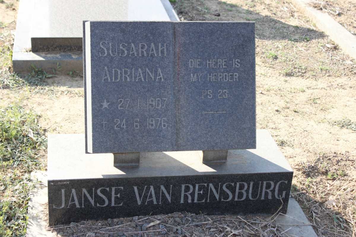 RENSBURG Susarah Adriana, Janse van 1907-1976