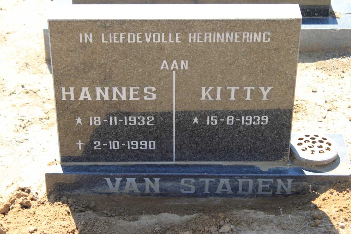 STADEN Hannes, van 1932-1990 &amp; Kitty 1939-