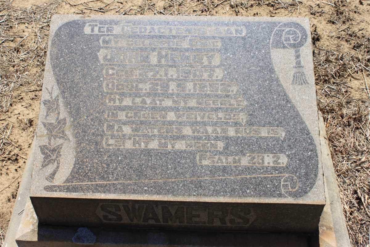SWAMERS John Henry 1907-1952
