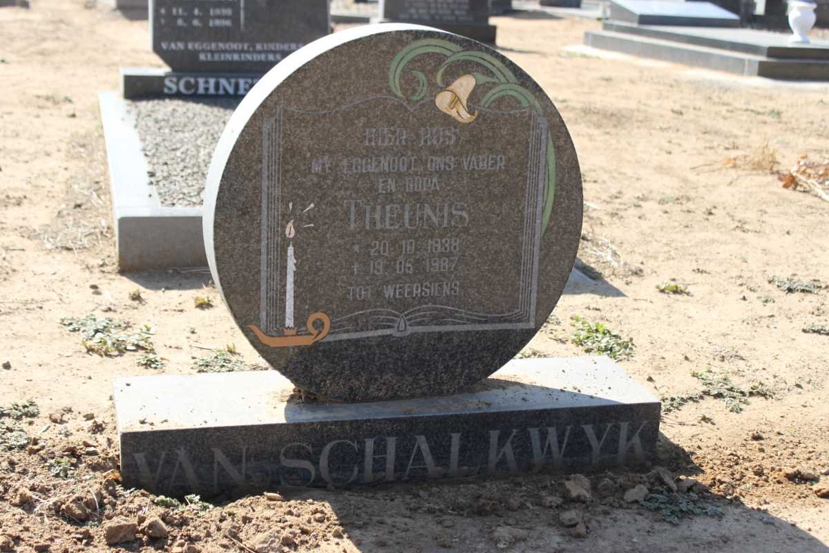 SCHALKWYK Theunis, van 1938-1987