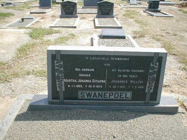 SWANEPOEL Johannes Willem 1897-1969 &amp; Martha Johanna Susanna 1889-1974