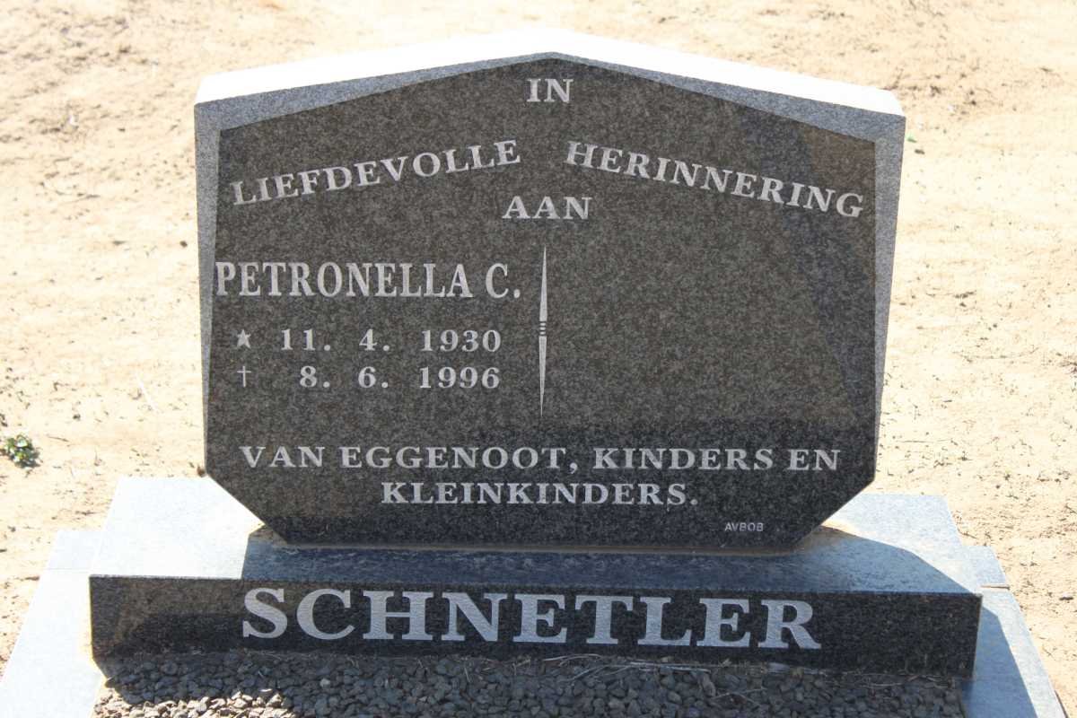 SCHNETLER Petronella C. 1930-1996