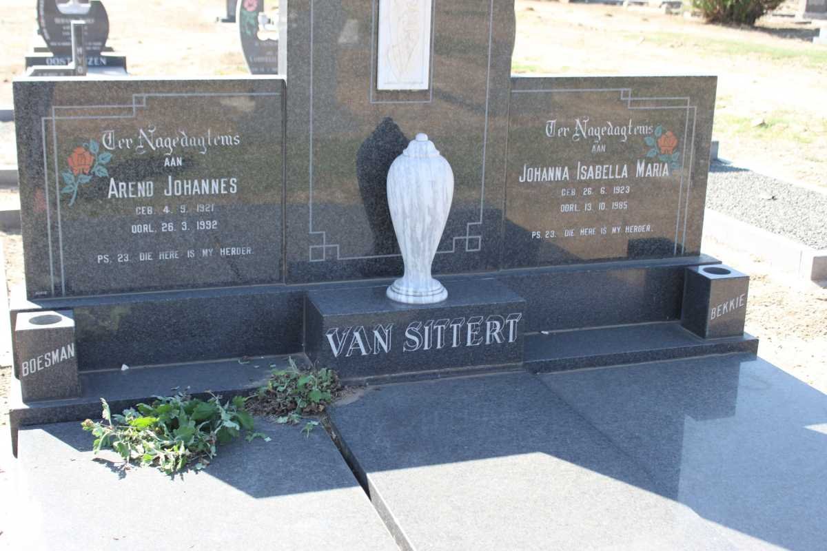 SITTERT Arend Johannes, van 1921-1992 &amp; Johanna Isabella Maria 1923-1985