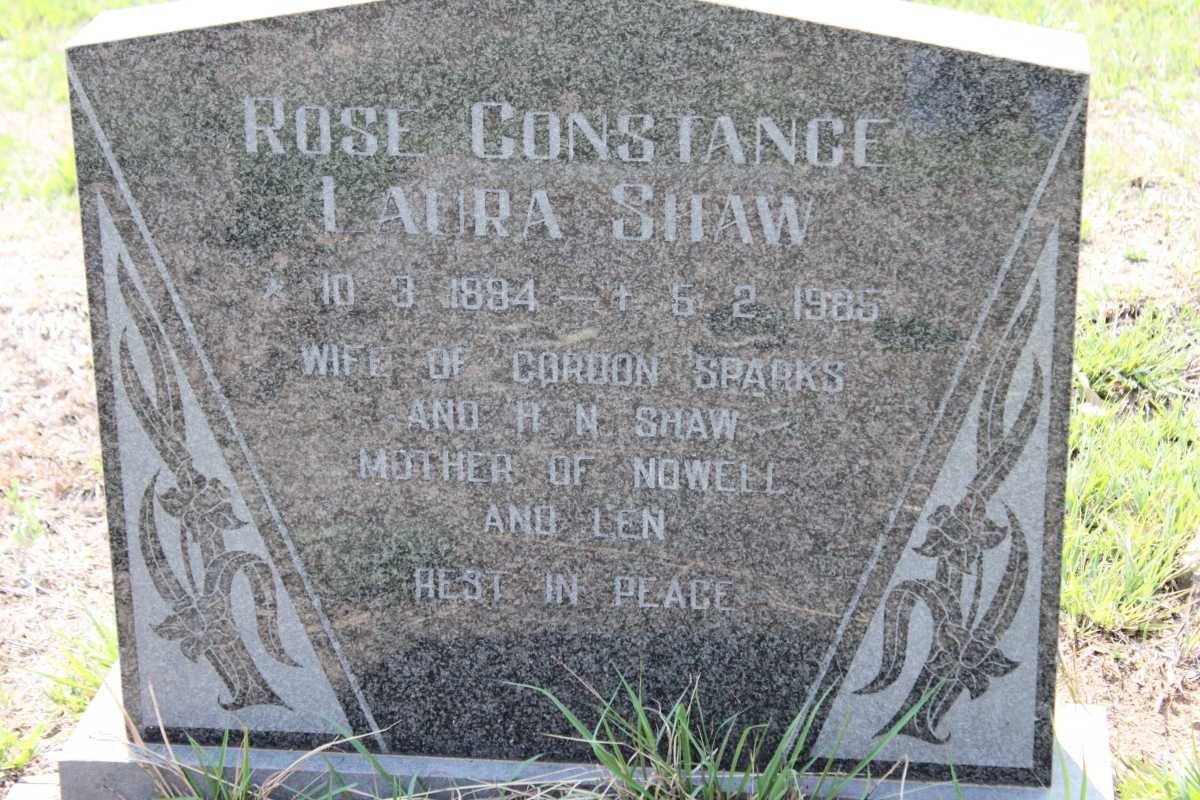 SHAW Rose Constance Laura formerly SPARKS 1894-1985