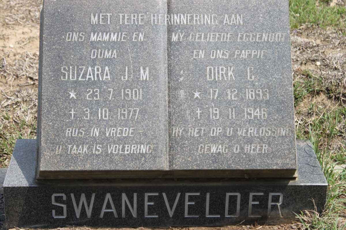 SWANEVELDER Dirk C. 1893-1946 &amp; Suzara J.M. 1901-1977