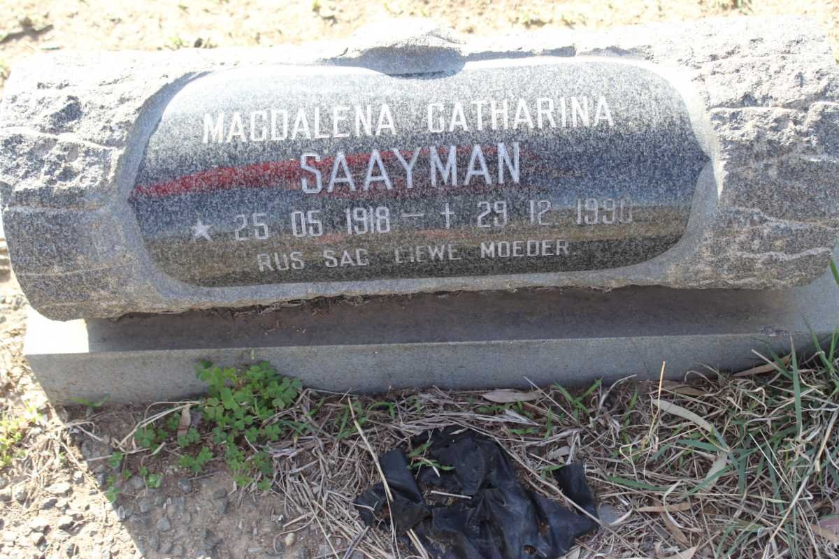 SAAYMAN Magdalena Catharina 1918-1990