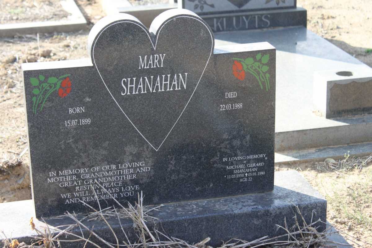 SHANAHAN Mary 1899-1988 :: SHANAHAN Michael Gerard 1958-1980