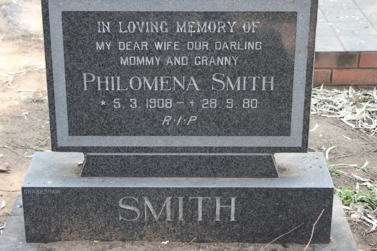 SMITH Philomena 1908-1980