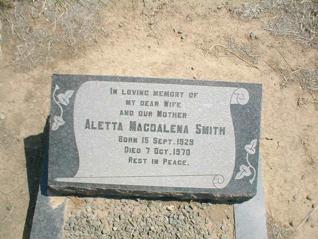 SMITH Aletta Magdalena 1929-1970