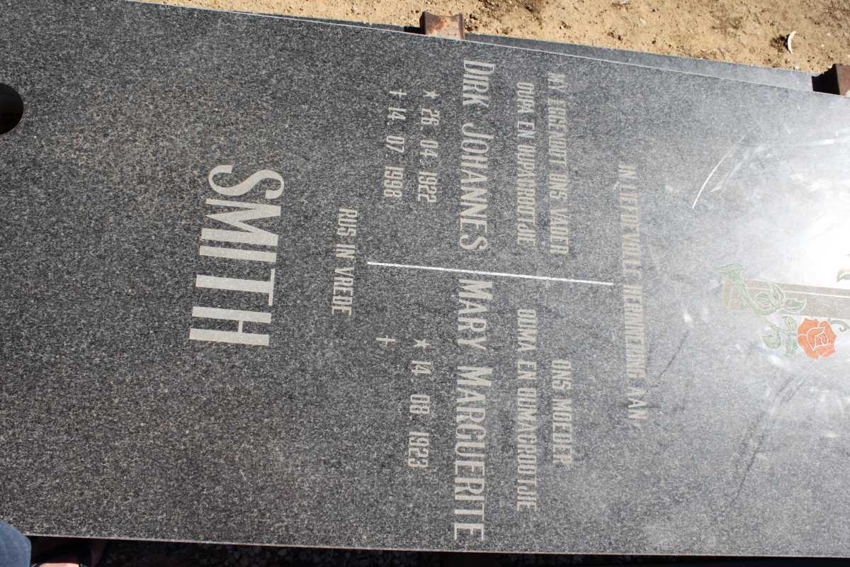 SMITH Dirk Johannes 1922-1998 &amp; Mary Marguerite 1923-