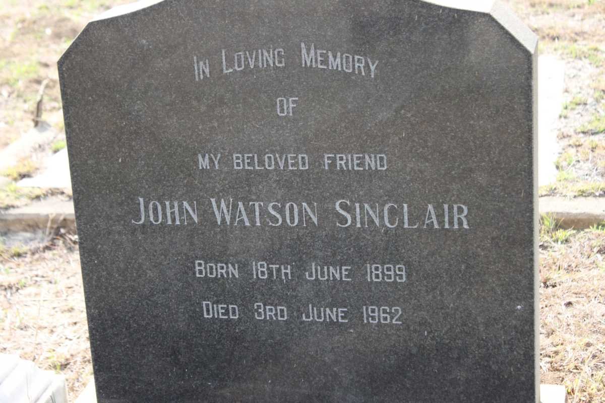 SINCLAIR John Watson 1899-1962