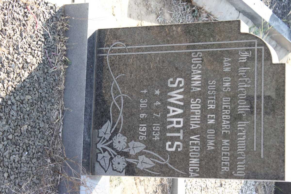 SWARTS Susanna Sophia Veronica 1934-1976