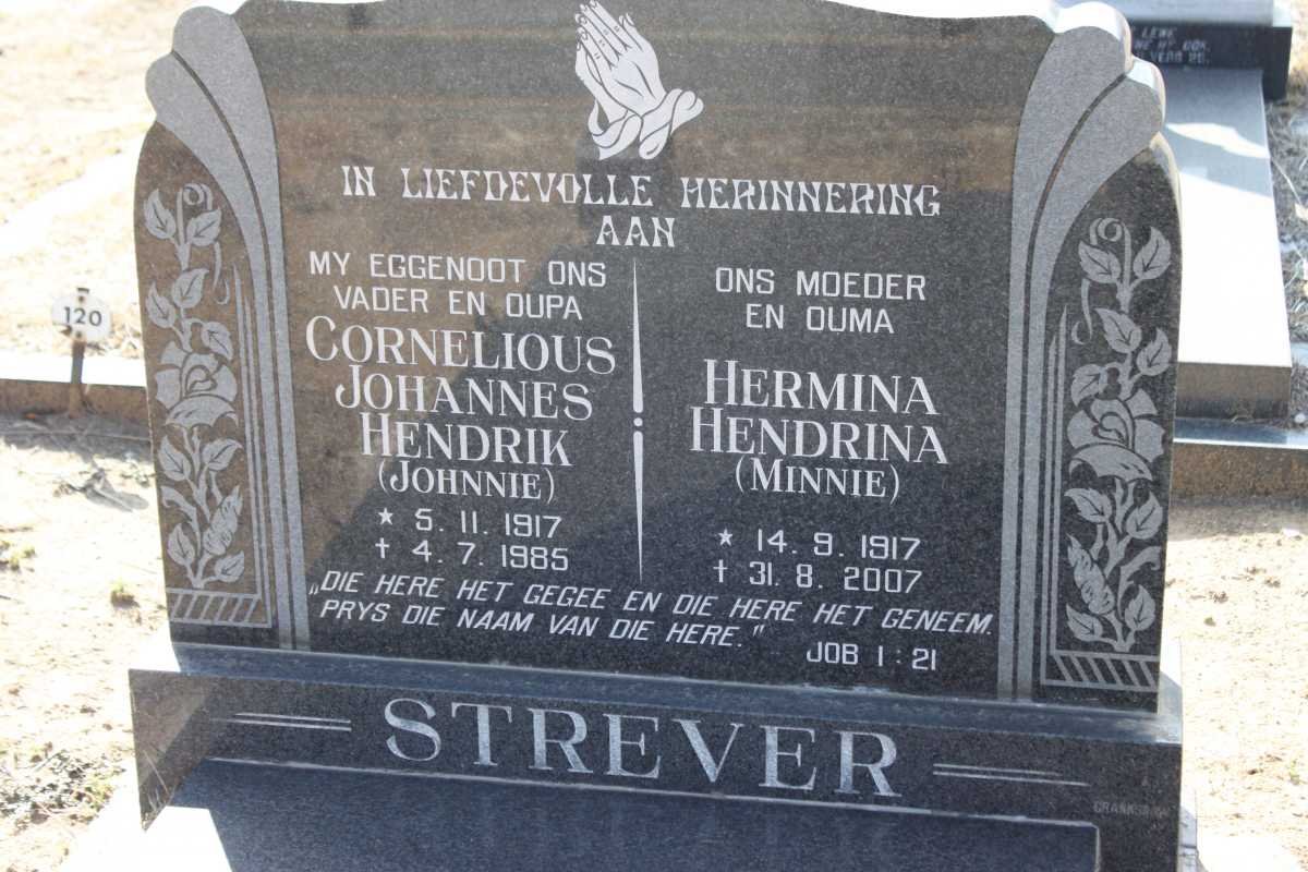 STREVER Cornelious Johannes Hendrik 1917-1985 &amp; Hermina Hendrina 1917-2007