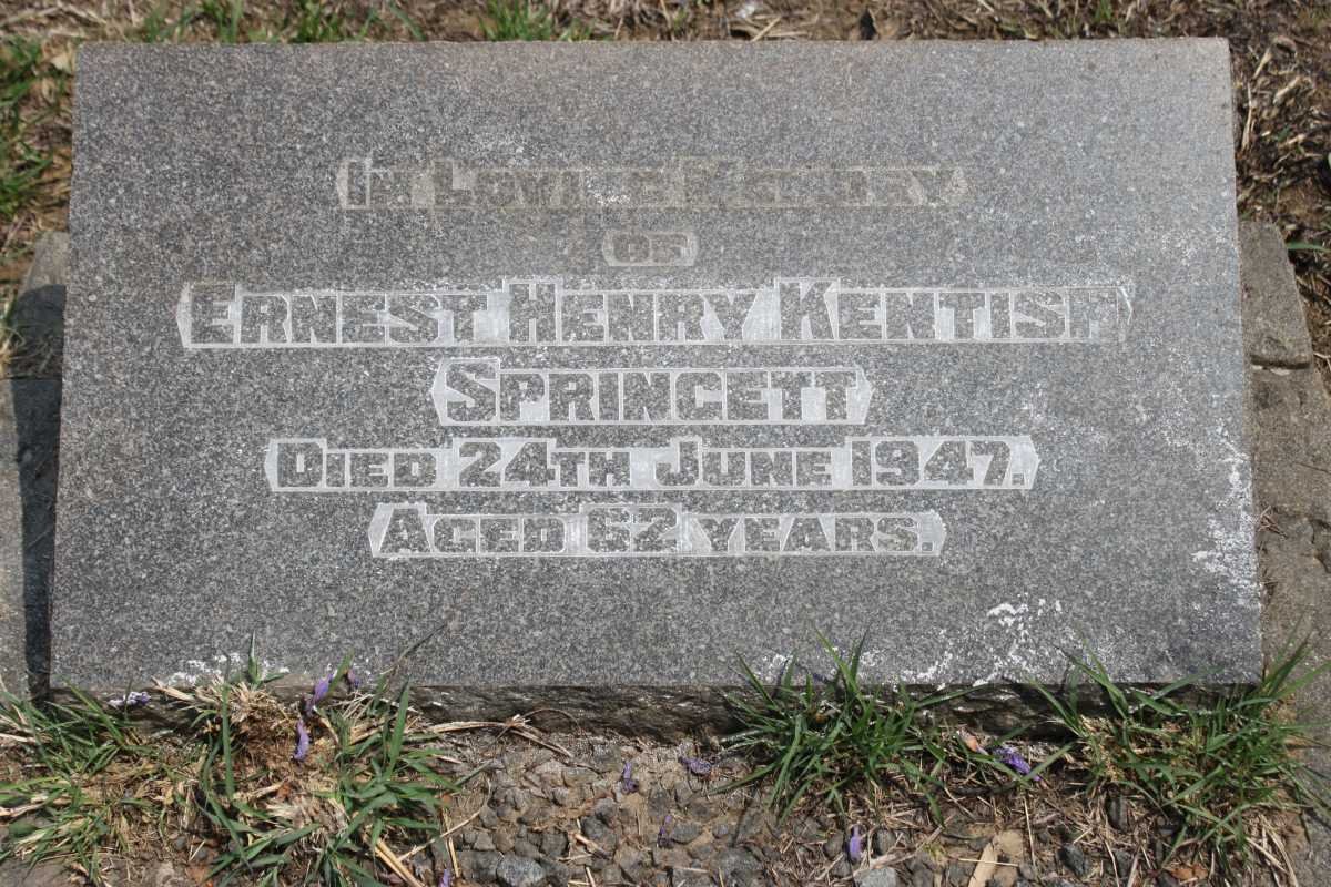 SPRINGETT Ernest Henry Kentish -1947