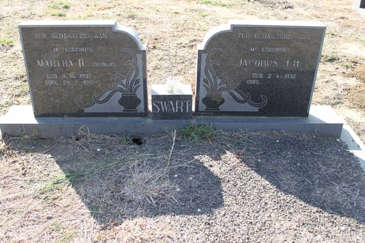 SWART Jacobus J.H. 1932- &amp; Martha D. CRONJE 1937-1992