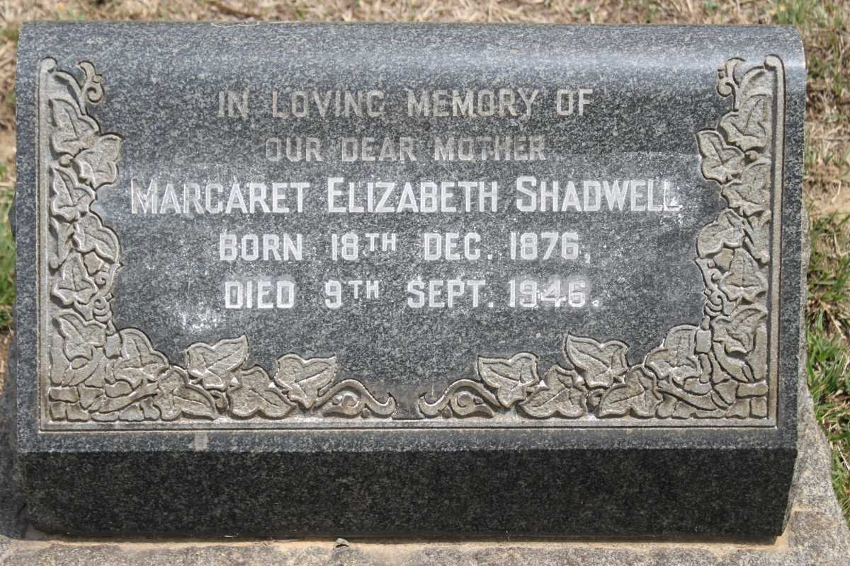 SHADWELL Margaret Elizabeth 1876-1946