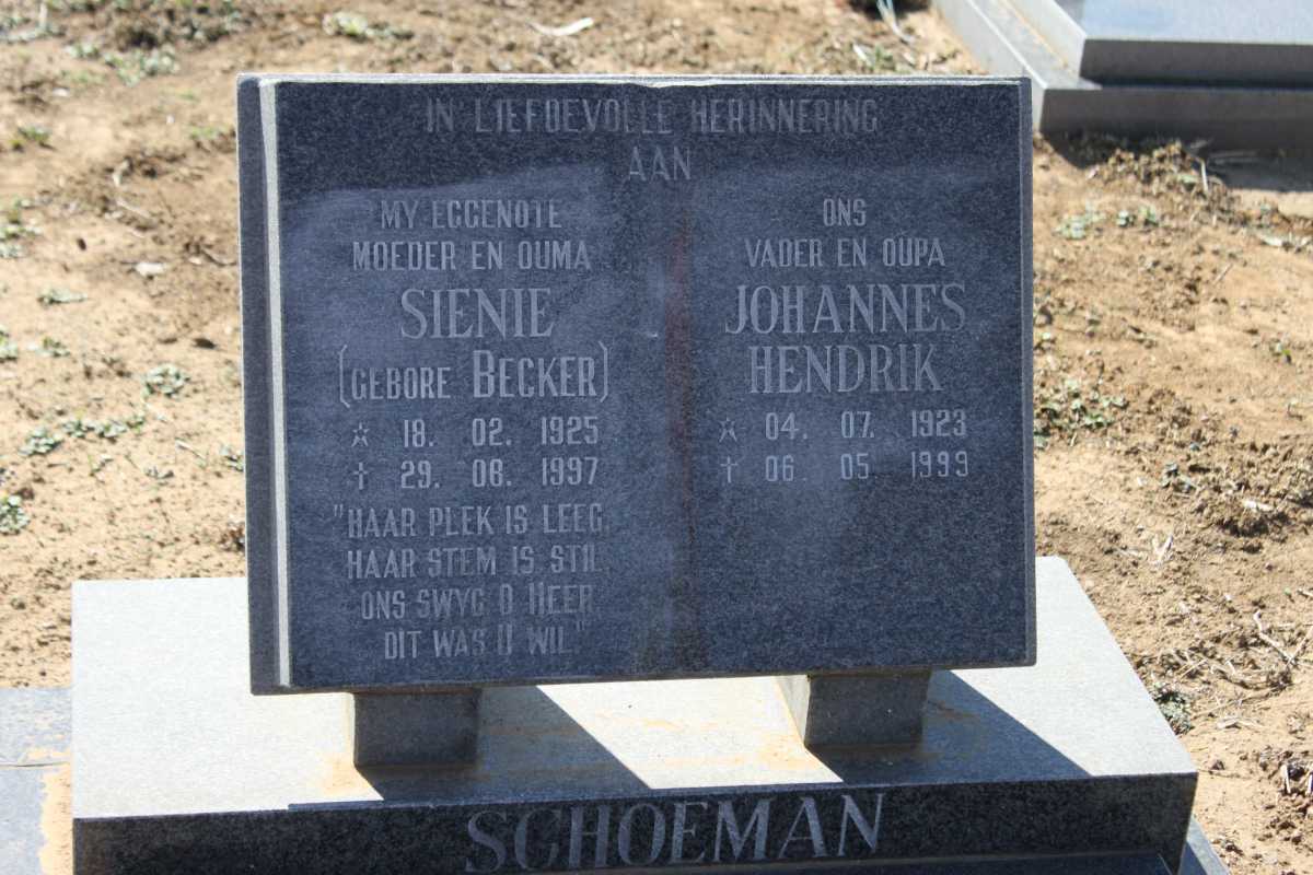SCHOEMAN Johannes Hendrik 1923-1999 &amp; Sienie BECKER 1925-1997