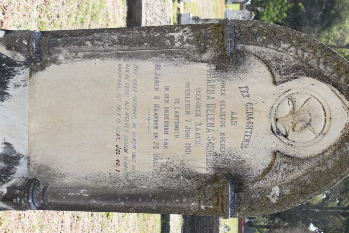SCHOEMAN Johanna Helena nee RAATH -1901