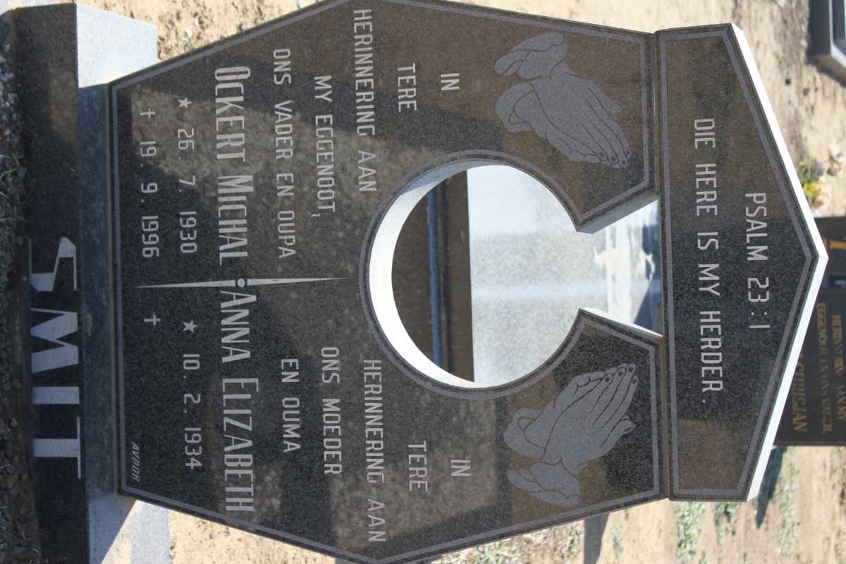 SMIT Ockert Michal 1930-1996 &amp; Anna Elizabeth 1934-