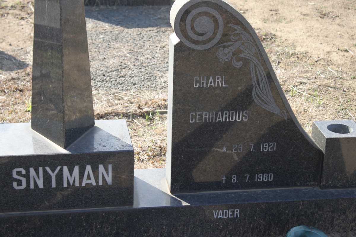 SNYMAN Charl Gerhardus 1921-1980