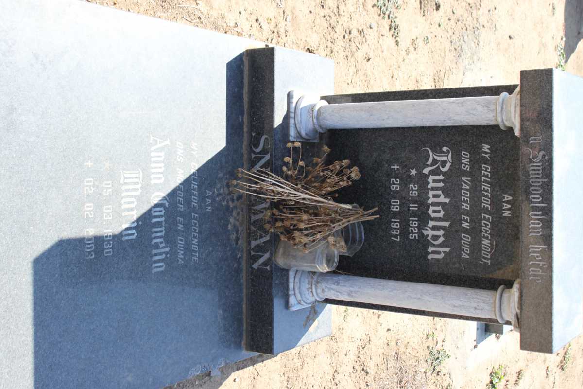 SNYMAN Rudolph 1925-1987 &amp; Anna Cornelia Maria 1930-2003