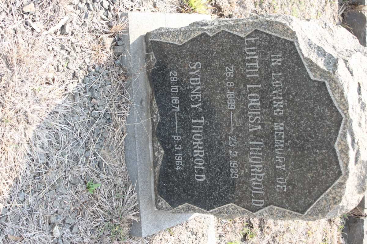 THORROLD Sydney 1871-1964 &amp; Edith Louisa 1869-1933
