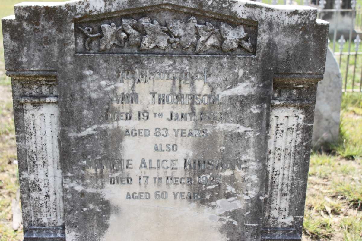 THOMPSON Ann -1923 :: KINSMAN Minnie Alice -192?