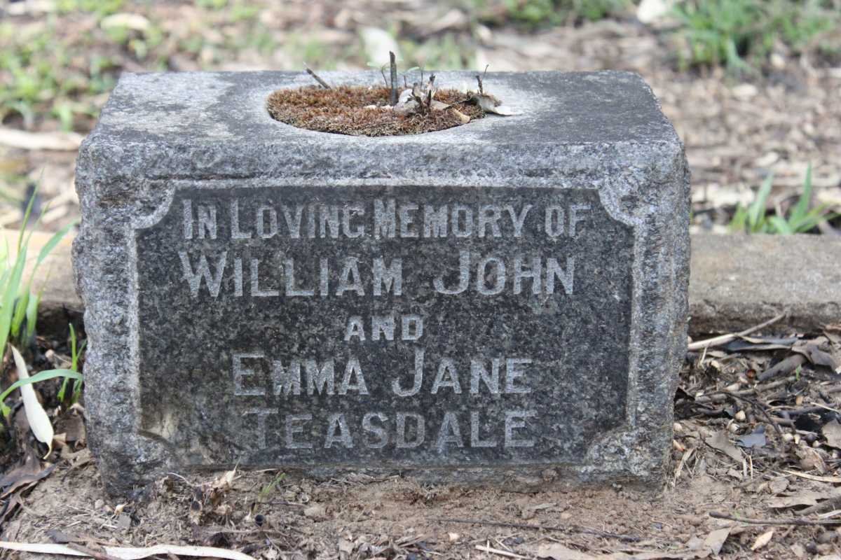 TEASDALE William John &amp; Emma Jane