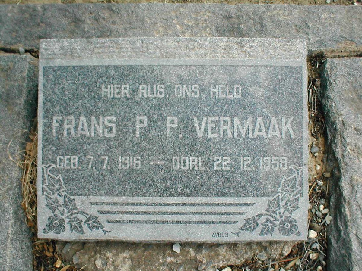 VERMAAK Frans P.P. 1916-1958