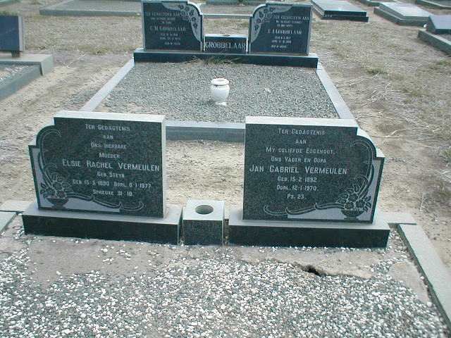 VERMEULEN Jan Gabriel 1892-1970 &amp; Elsie Rachel STEYN 1890-1977