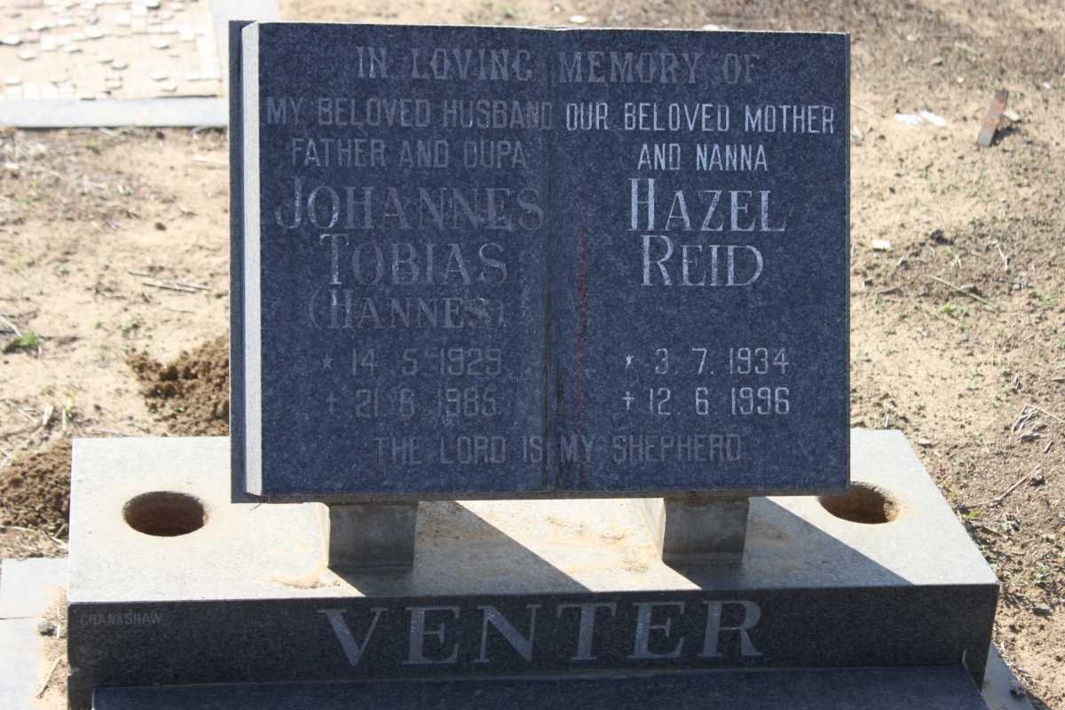 VENTER Johannes Tobias 1929-1985 &amp; Hazel Reid 1934-1996