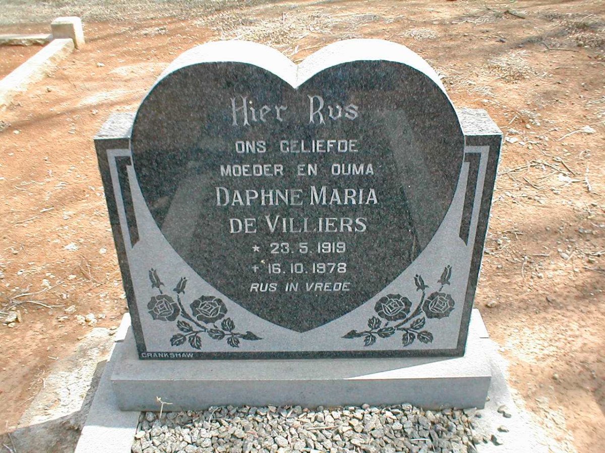 VILLIERS Daphne Maria, de 1919-1978