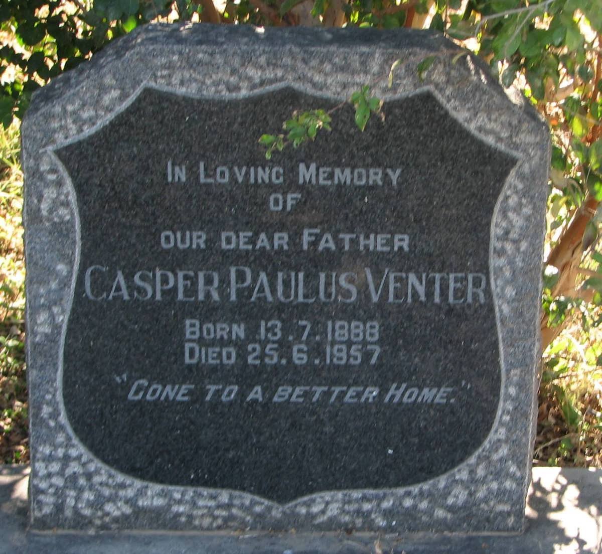 VENTER Casper Paulus 1888-1957