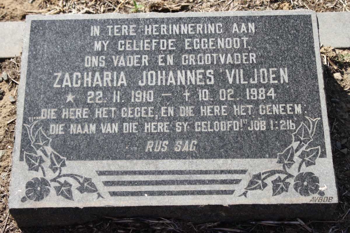 VILJOEN Zacharia Johannes 1910-1984