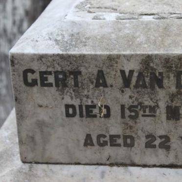 VENTER, Gert A., van de -1922