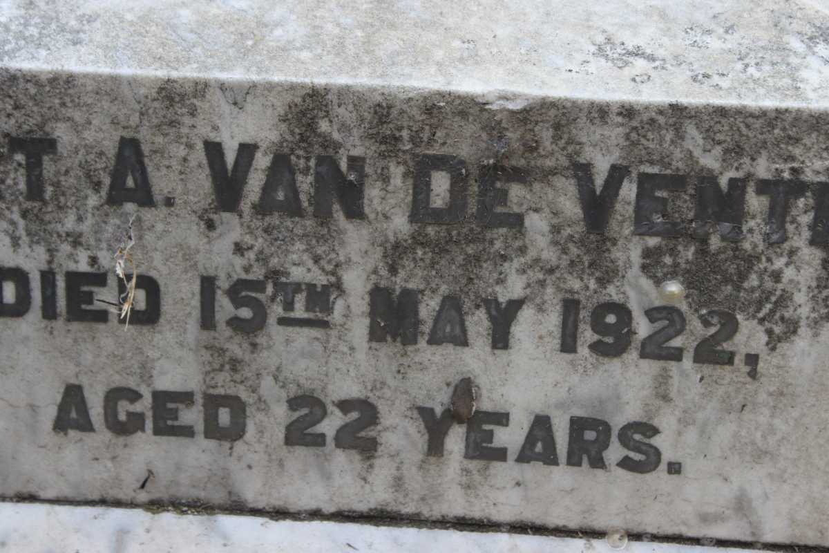 VENTER Gert A., van de    -1922