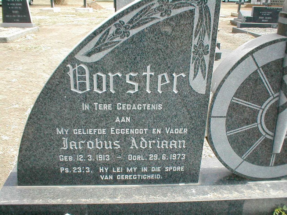 VORSTER Jacobus Adriaan 1913-1973